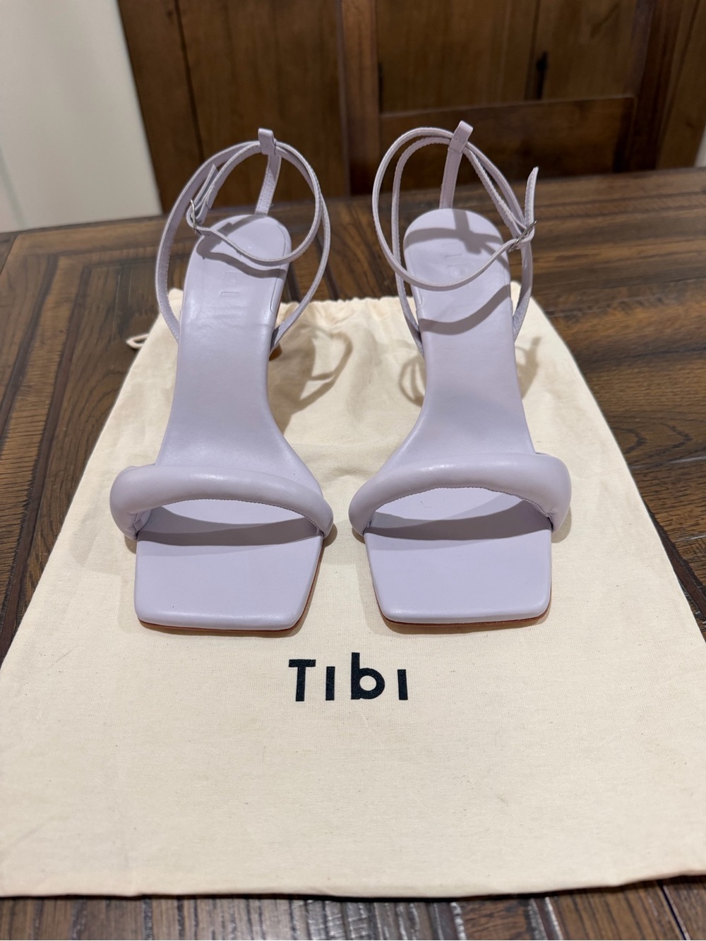Tibi Hugh Sandal Lavender Nappa Leather Strappy Heels Sz 39.5 - Picture 3 of 8